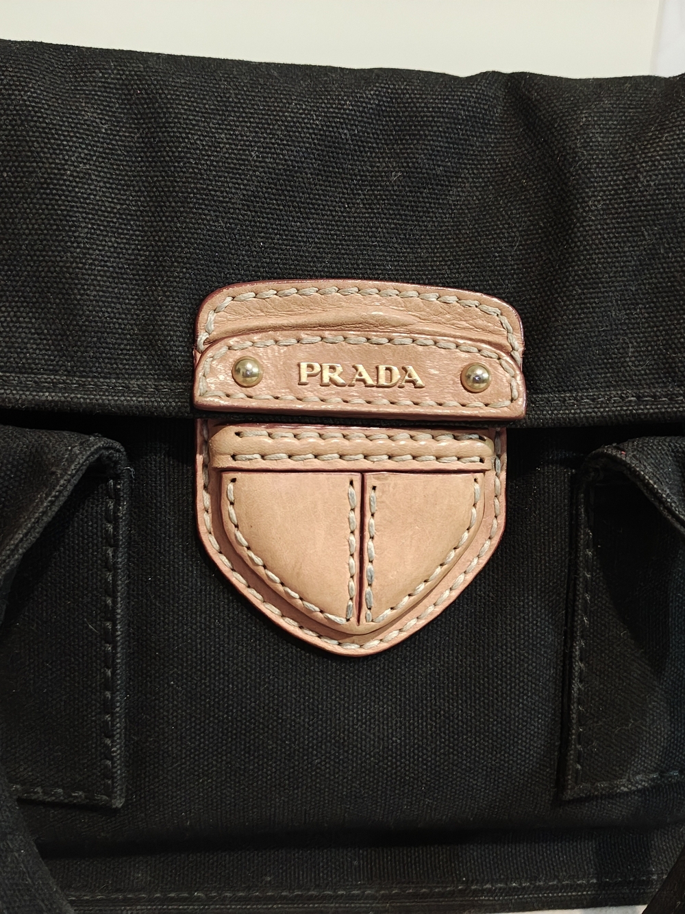 Prada Black Crossbody Satchel with Tan Leather Accent - Picture 4 of 14